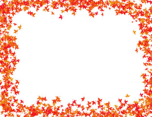 Poster - pattern autumn leaves in red shades frame
