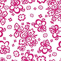 Poster - Flowers in the form of stencils seamless