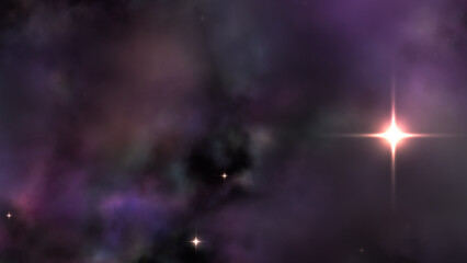 Wall Mural - 3d rendering of a deep space nebula