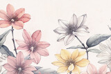 Fototapeta Zwierzęta - Beautiful watercolor floral art illustration