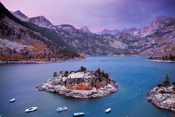 Poster - Lake Sabrina is a popular lake in Bishop California.