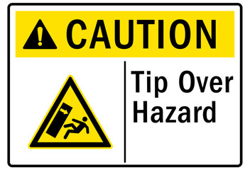 Wall Mural - Tip over hazard sign and labels