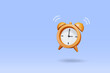 Alarm clock ringing to remind for wake up or deadline time. 3D vector.