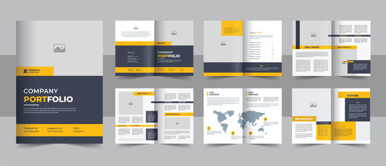 corporate business presentation guide brochure template with cover, back and inside pages, company p