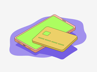 Poster - secure mobile payments and online shopping. safe transactions with bank cards. conveniently pay via 