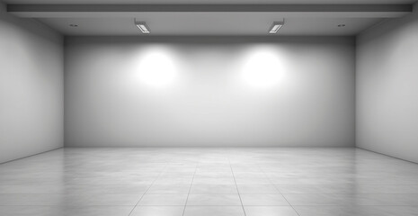 Large spacious photo studio, gray studio for design and advertising - AI generated image