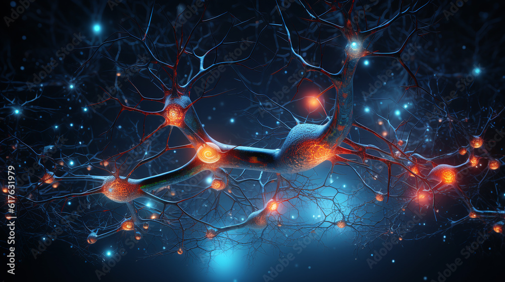 Immerse yourself in the realistic illustration of magnified AI network ...