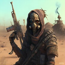 Hlaalo Warrior From Morrowind With M16 In Post Apocalyptic Future 