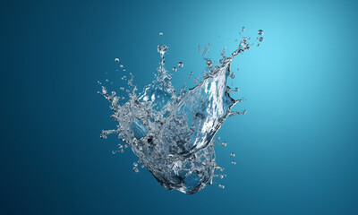 Wall Mural - water splash in blue