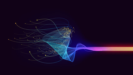 Abstract lines big data connection vector background