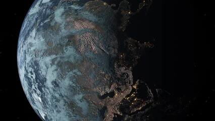 Wall Mural - planet earth moving in the dark space