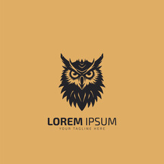 Wall Mural - aggressive angry Owl simple logo template design.