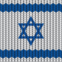 Wall Mural - Flag of Israel on a braided rop.