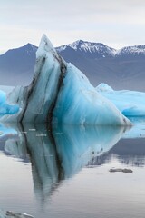 Poster - Icebergs in Jokulsarlon Glacier Lagoon bordering Vatnajokull National Park, Iceland.