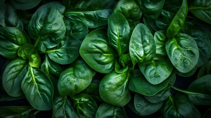 Wall Mural - fresh peppers green leaf full background created with Generative AI 