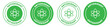 Antioxidant icon seal set in green color. Natural anti oxidant nutrition vector stamp.