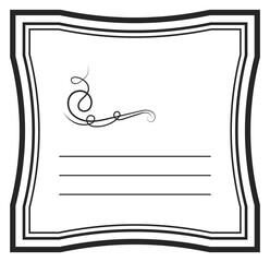 Poster - sticker label. empty text template. decorative border