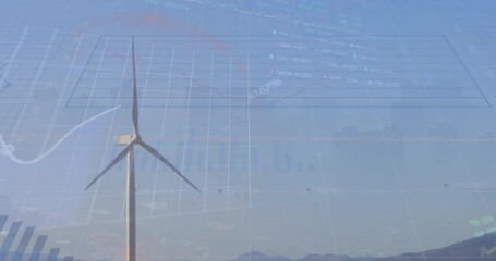 Poster - Animation of financial data processing over wind turbine