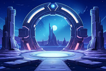 Wall Mural - fantastic teleporter portal