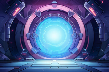 Wall Mural - fantastic teleporter portal