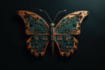 Poster - Information technology butterfly data. Generate Ai