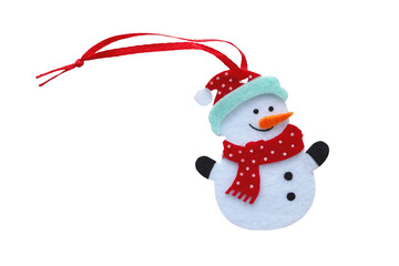 Wall Mural - Cute little snowman christmas decoration isolated png file