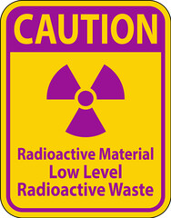 Caution Sign Radioactive Materials, Low Level Radioactive Waste