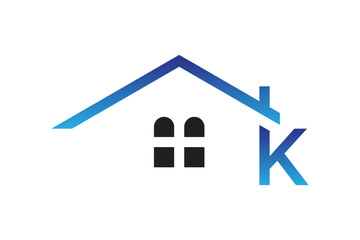 Wall Mural - initial letter k roof real estate logo