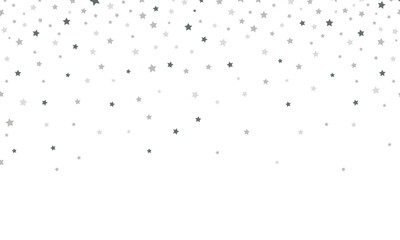 Wall Mural - Falling stars background. Stars pattern. Light silver glitter confetti.