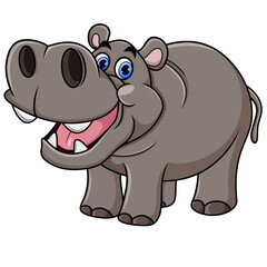 Wall Mural - Cartoon Hippo with open mouth