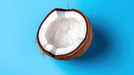 Wall Mural - coconut on a blue background