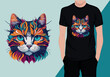 Cat t-shirt design vectors