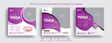 Fototapeta Panele - Social media posts for yoga meditation banner ads template design, square flyer or poster design ,  spa beauty salon promotional  banner set
