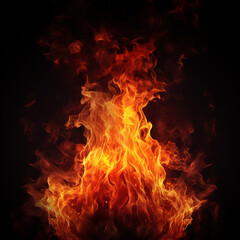 Wall Mural - Fire on black
