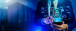 © Yingyaipumi - Fingerprint scan provides security access with biometrics identification.Futuristic Technology in smart business high efficiency using ai artificial intelligence,RPA,5g,big data,iot,vr,Log4j.
