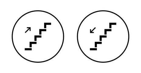 Poster - Stairs, ladder icon vector isolated on circle line
