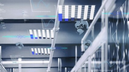 Poster - Animation of financial data processing over office