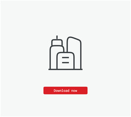 Poster - Building vector icon. Symbol in Line Art Style for Design, Presentation, Website or Mobile Apps Elements, Logo. Pixel vector graphics - Vector