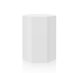 Wall Mural - white octagon empty pedestal. transparent background
