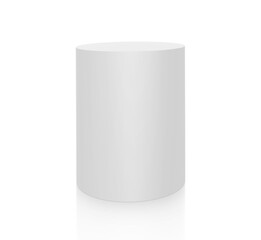 Wall Mural - white podium mockup cylinder. transparent background
