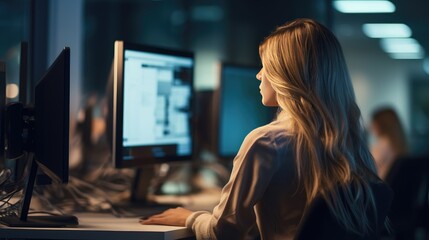 woman working on computer