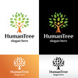 human tree logo design vector illustration