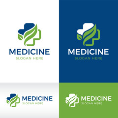 Wall Mural - medical pharmacy logo, health care logo design vector. health logo collection