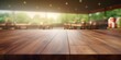 © Jing - Empty top wooden table with supermarket blur background