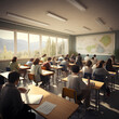 © Gabin - Classroom full of students, during a lesson. Generative IA