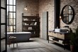 Industrial style / loft bathroom - architectural concept created using generative Ai tools