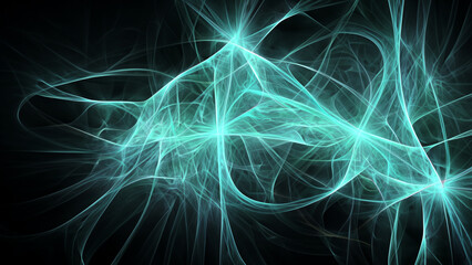 Wall Mural - abstract electrifying lines, smoky fractal pattern, digital illustration art work of rendering chaot
