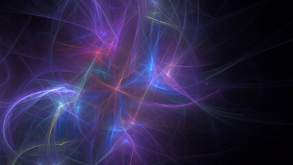 Wall Mural - abstract electrifying lines, smoky fractal pattern, digital illustration art work of rendering chaot