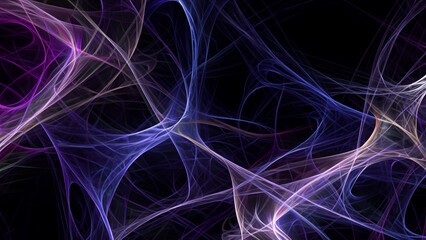 Wall Mural - abstract electrifying lines, smoky fractal pattern, digital illustration art work of rendering chaot