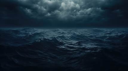 Wall Mural - Storm at sea with dark clouds